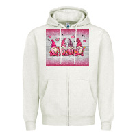 Oatmeal Heather valentine's day gnomes Zipper Hoodie - MaliasSmallBusiness