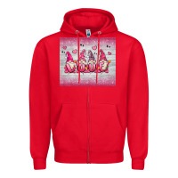 Red valentine's day gnomes Zipper Hoodie - MaliasSmallBusiness