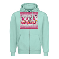 Seafoam valentine's day gnomes Zipper Hoodie - MaliasSmallBusiness