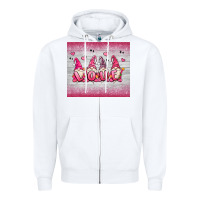 White valentine's day gnomes Zipper Hoodie - MaliasSmallBusiness