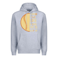 Heather Grey I Know I Play Like A Girl Try To Keep Up Softball Premium Hoodie - Bettercallsaul