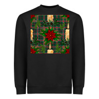 Black christmas candle and ornaments seamless pattern Heavyweight Sweatshirt - BundleAndBundleShop