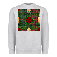 Heather Grey christmas candle and ornaments seamless pattern Heavyweight Sweatshirt - BundleAndBundleShop