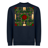 Navy christmas candle and ornaments seamless pattern Heavyweight Sweatshirt - BundleAndBundleShop