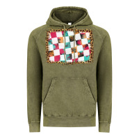 Vintage Olive race background with leopard frame Vintage Hoodie - HRA Design Shop