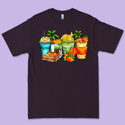 Mango Farm Fresh Coffee Cups Premium Tee Designed By Zillion Design Studio