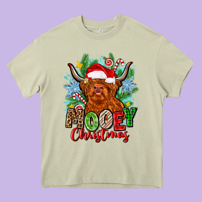 Mooey Christmas Heavy Core Tee Designed By Zillion Design Studio