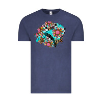 Vintage Denim race sunflower patches Vintage Tee - AdoDesignShop