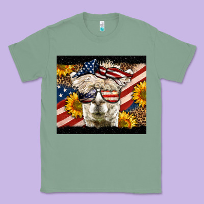 Western 4th Of July Lama Classic Tee Designed By Lillyallendesigns