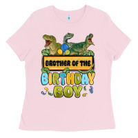 Bubblegum Pink brother of the birthday boy Ladies Tee - MaliasSmallBusiness