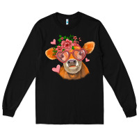 Black valentines day orange cow Long Sleeve Tee - Jasminsmagicworld