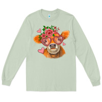Matcha valentines day orange cow Long Sleeve Tee - Jasminsmagicworld