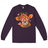 Plum valentines day orange cow Long Sleeve Tee - Jasminsmagicworld