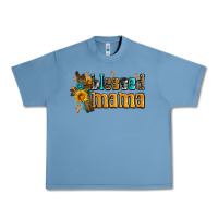 Pebble Blue blessed mama Urban Heavy Tee - AdoDesignShop