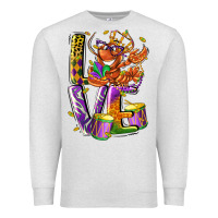 Oatmeal Heather Mardi Gras love Premium Sweatshirt - LillyAllenDesigns
