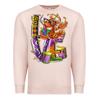 Pale Pink Mardi Gras love Premium Sweatshirt - LillyAllenDesigns