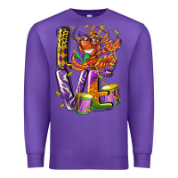 Purple Mardi Gras love Premium Sweatshirt - LillyAllenDesigns