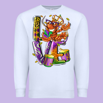 Mardi Gras Love Premium Sweatshirt Designed By Lillyallendesigns