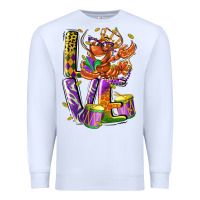 White Mardi Gras love Premium Sweatshirt - LillyAllenDesigns