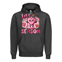 Charcoal Heather love season Zipper Hoodie - MaliasSmallBusiness