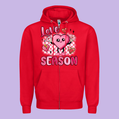 Love Season Zipper Hoodie Designed By Maliassmallbusiness