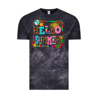 Cloud Black hello summer Vintage Tee - AdoDesignShop