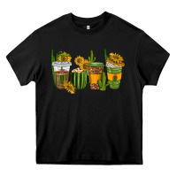 Black cactus coffee cups Heavy Core Tee - texasbilliewilder