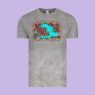 Easter Leopard Turquoise Background Vintage Tee Designed By Jahusdesignshop