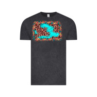 Vintage Black easter Leopard turquoise background Vintage Tee - JahusDesignShop