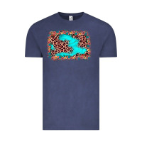 Vintage Denim easter Leopard turquoise background Vintage Tee - JahusDesignShop