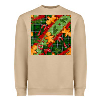 Mushroom christmas gingerbread man and candy cane seamless pattern Heavyweight Sweatshirt - BundleAndBundleShop