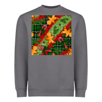 Storm christmas gingerbread man and candy cane seamless pattern Heavyweight Sweatshirt - BundleAndBundleShop
