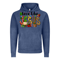 Vintage Denim Christmas love like jesus Vintage Hoodie - FaDigitalArtStudio
