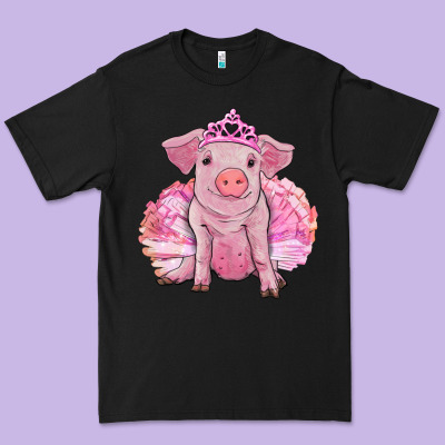 Premium Tee balerina pig with tutu