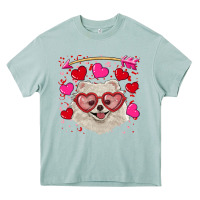 Arona Valentine's day white pomeranian Heavy Core Tee - RanaPortraitStore
