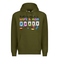 Army Green battery life of a wife & mom Premium Hoodie - JahusDesignShop