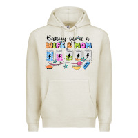 Oatmeal Heather battery life of a wife & mom Premium Hoodie - JahusDesignShop