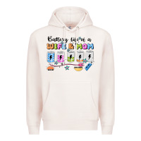 Pale Pink battery life of a wife & mom Premium Hoodie - JahusDesignShop