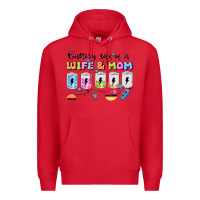 Red battery life of a wife & mom Premium Hoodie - JahusDesignShop