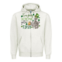 Oatmeal Heather everybody in the pub gettin' tipsy Zipper Hoodie - MaliasSmallBusiness