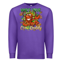 Purple Who's your craw daddy Mardi Gras Premium Sweatshirt - LillyAllenDesigns