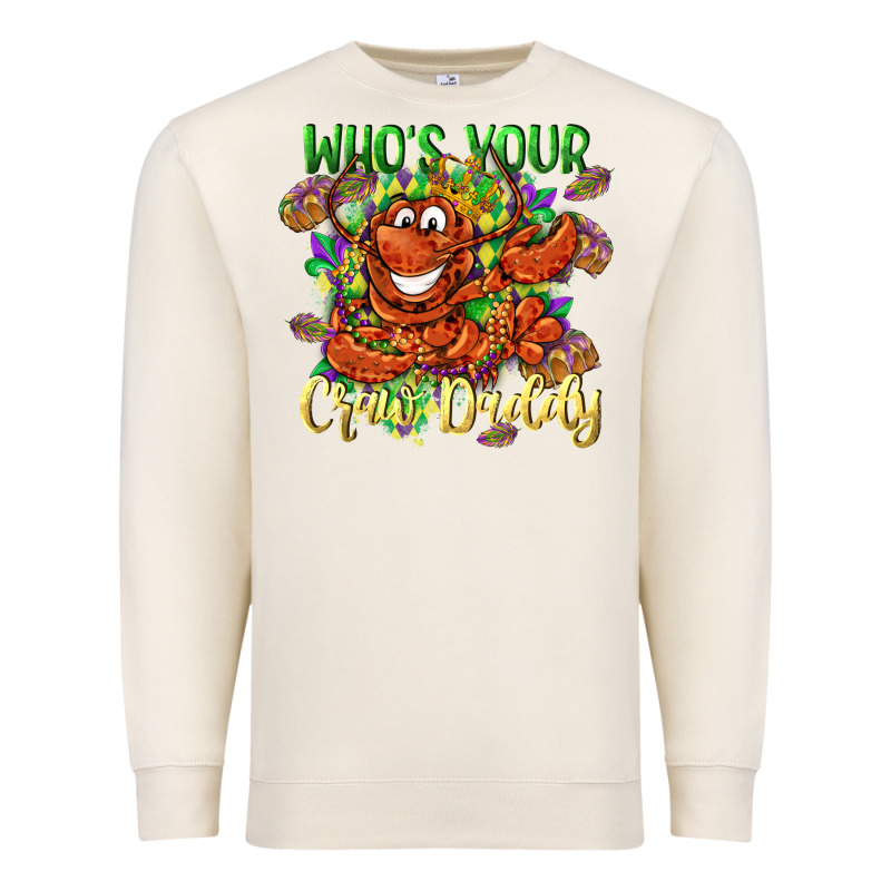 Who's Your Craw Daddy Mardi Gras Premium Sweatshirt by LillyAllenDesigns | Teevron