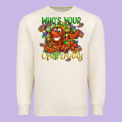 Who's Your Craw Daddy Mardi Gras Premium Sweatshirt Designed By Lillyallendesigns