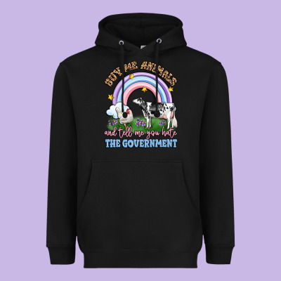 Buy Me Animals And Tell Me You Hate The Government Heavyweight Hoodie Designed By Lillyallendesigns