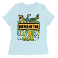 Baby Blue sister of the birthday boy Ladies Tee - MaliasSmallBusiness
