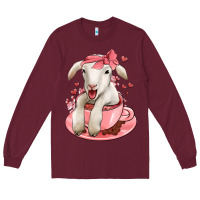 Burgundy valentines day lamb Long Sleeve Tee - Jasminsmagicworld