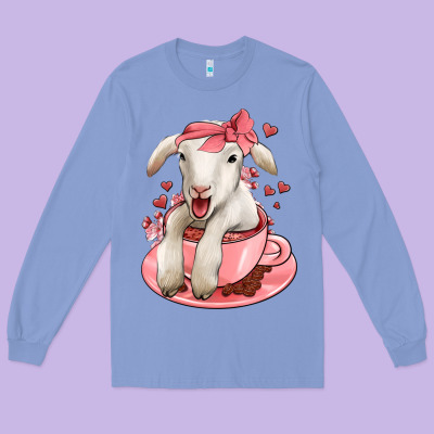 Valentines Day Lamb Long Sleeve Tee Designed By Jasminsmagicworld