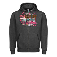 Charcoal Heather coffee is my valentine Zipper Hoodie - MaliasSmallBusiness