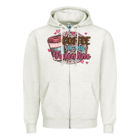 Oatmeal Heather coffee is my valentine Zipper Hoodie - MaliasSmallBusiness