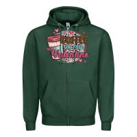 Sports Green coffee is my valentine Zipper Hoodie - MaliasSmallBusiness